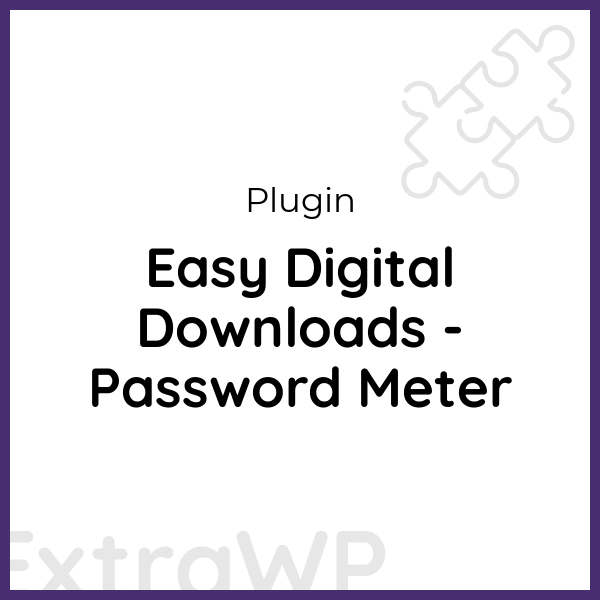 Easy Digital Downloads - Password Meter