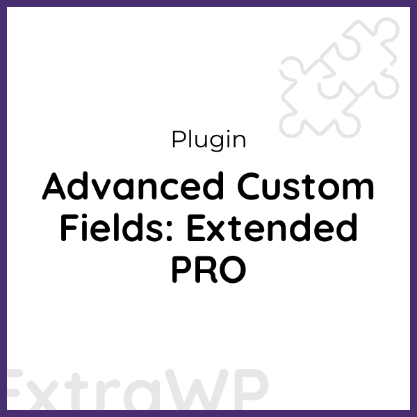 Advanced Custom Fields: Extended PRO