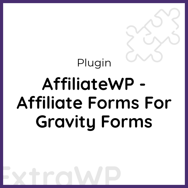 AffiliateWP - Affiliate Forms For Gravity Forms