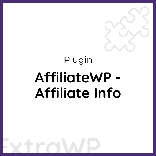 AffiliateWP - Affiliate Info