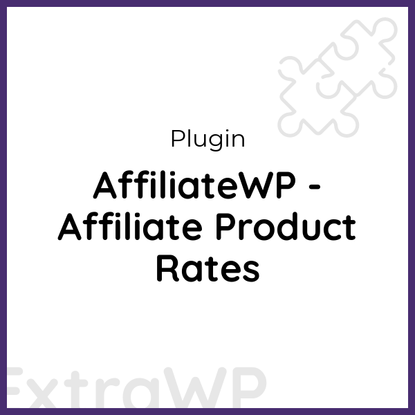 AffiliateWP - Affiliate Product Rates