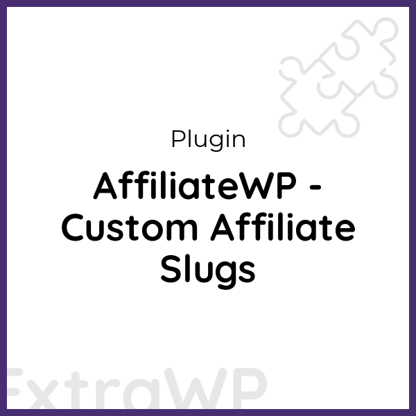 AffiliateWP - Custom Affiliate Slugs