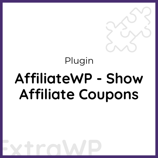 AffiliateWP - Show Affiliate Coupons