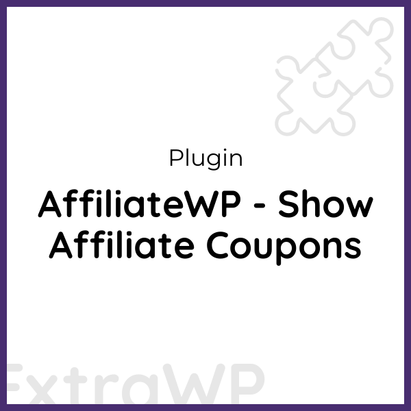 AffiliateWP - Show Affiliate Coupons
