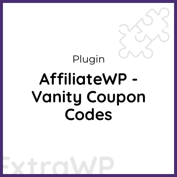 AffiliateWP - Vanity Coupon Codes