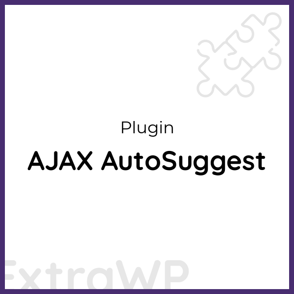 AJAX AutoSuggest