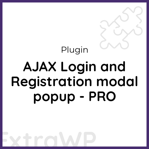 AJAX Login and Registration modal popup - PRO