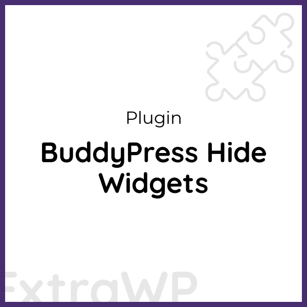 BuddyPress Hide Widgets