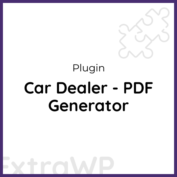 Car Dealer - PDF Generator