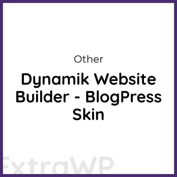 Dynamik Website Builder - BlogPress Skin