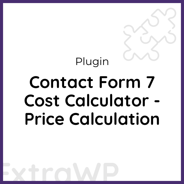 Contact Form 7 Cost Calculator - Price Calculation