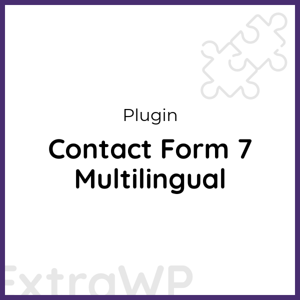 Contact Form 7 Multilingual