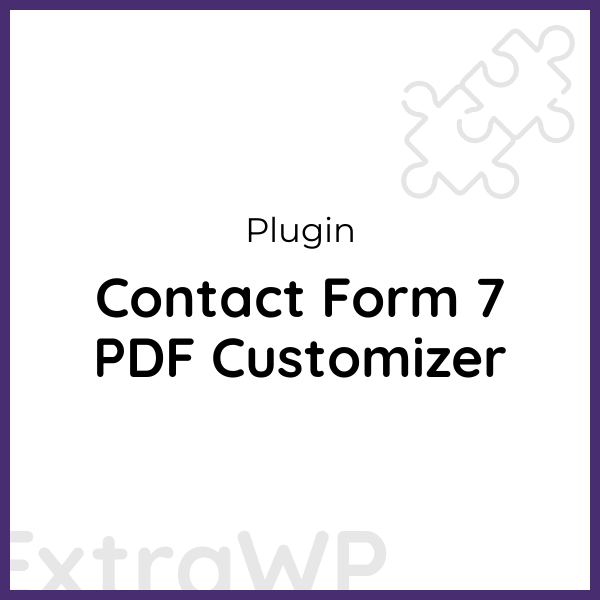 Contact Form 7 PDF Customizer