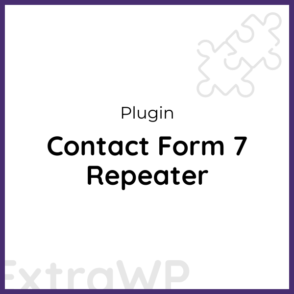 Contact Form 7 Repeater