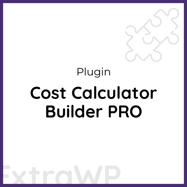 Cost Calculator Builder PRO