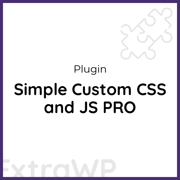 Simple Custom CSS and JS PRO