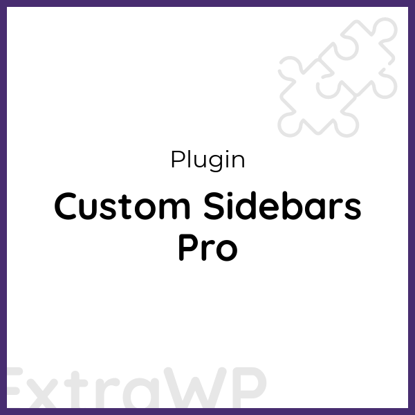 Custom Sidebars Pro