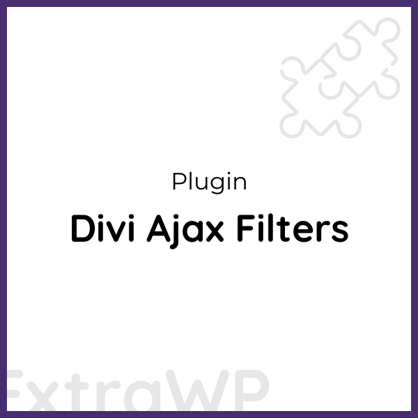 Divi Ajax Filters