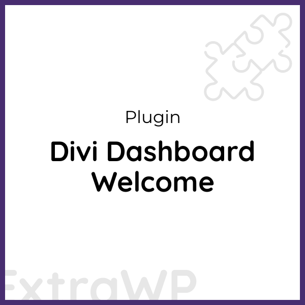 Divi Dashboard Welcome