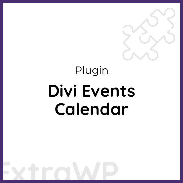 Divi Events Calendar » ExtraWP