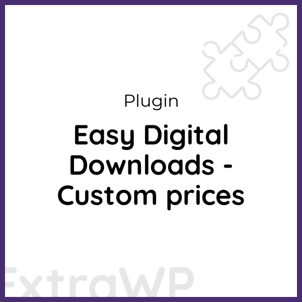 Easy Digital Downloads - Custom prices