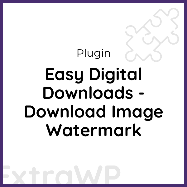 Easy Digital Downloads - Download Image Watermark