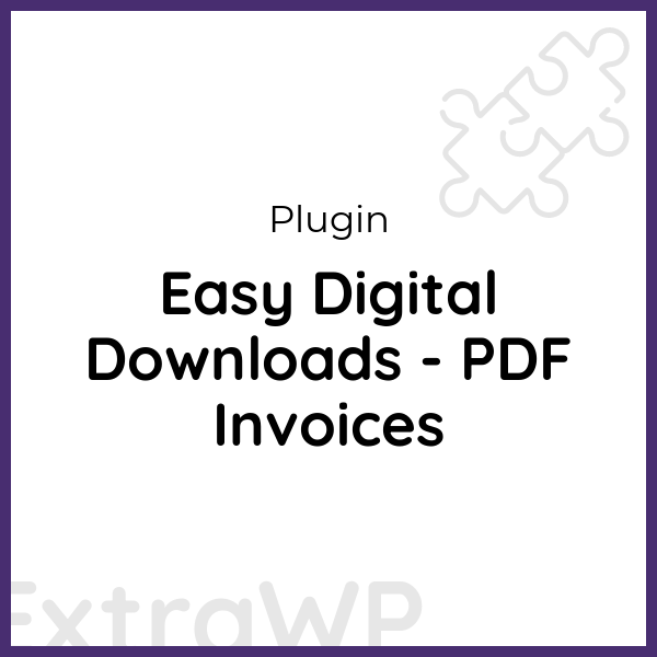 Easy Digital Downloads - PDF Invoices