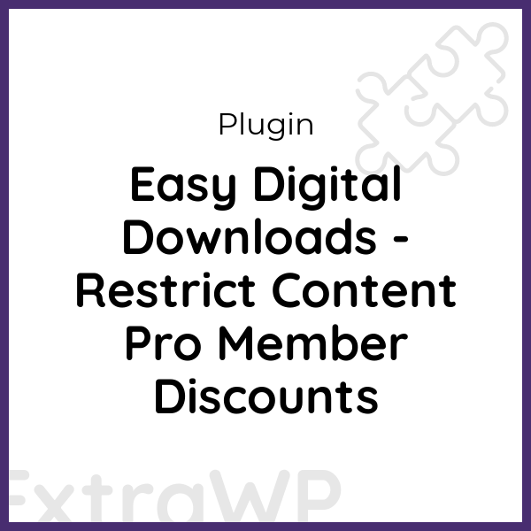 Easy Digital Downloads - Restrict Content Pro Member Discounts