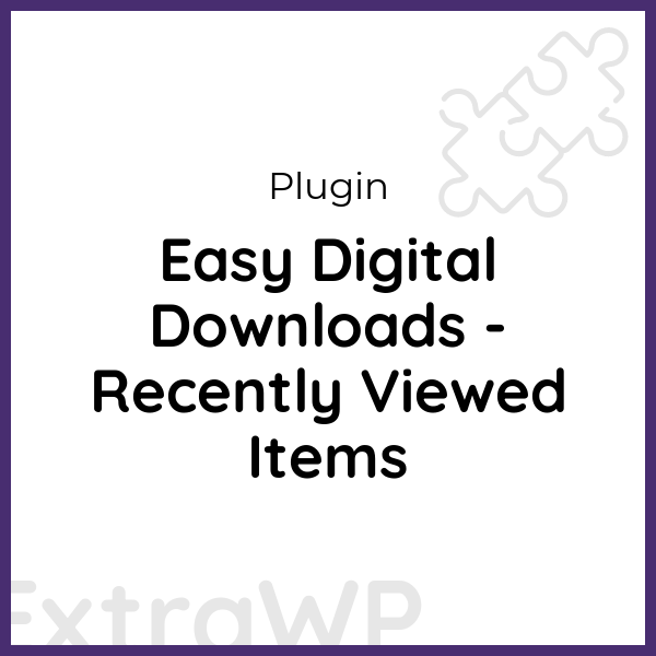 Easy Digital Downloads - Recently Viewed Items