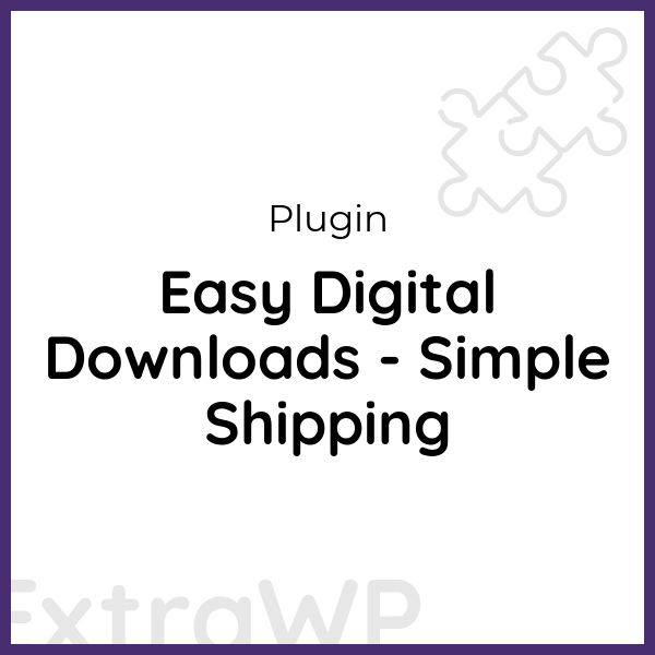 Easy Digital Downloads - Simple Shipping