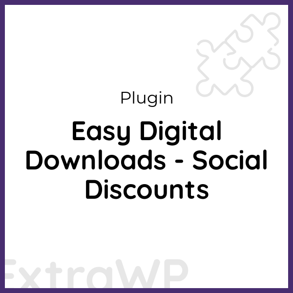 Easy Digital Downloads - Social Discounts