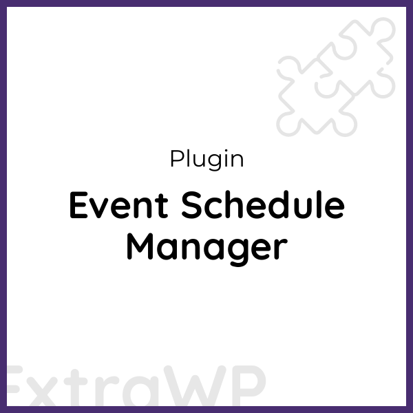 Event Schedule Manager