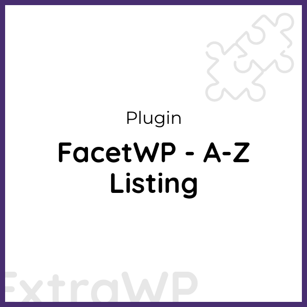 FacetWP - A-Z Listing