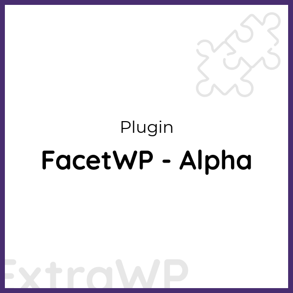 FacetWP - Alpha