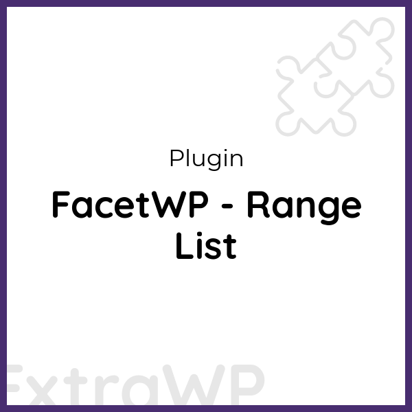 FacetWP - Range List