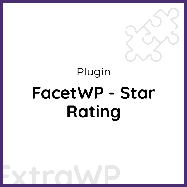 FacetWP - Star Rating