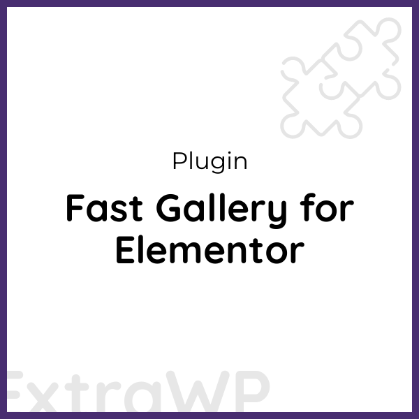 Fast Gallery for Elementor