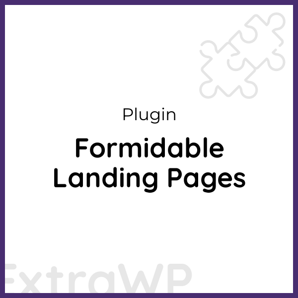 Formidable Landing Pages