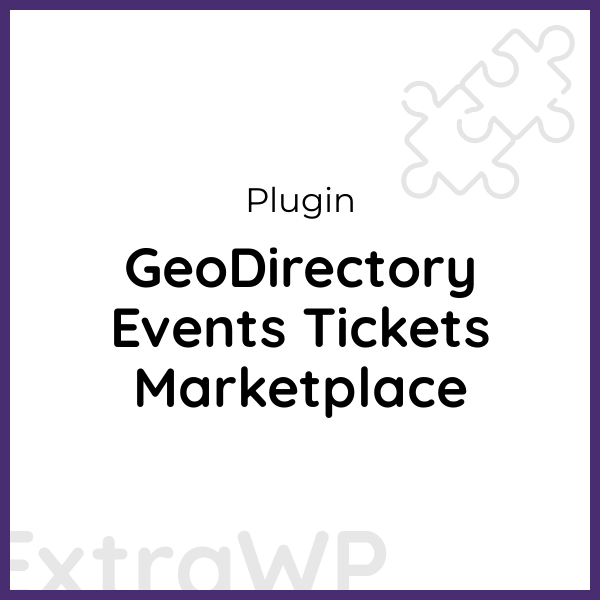 GeoDirectory Events Tickets Marketplace