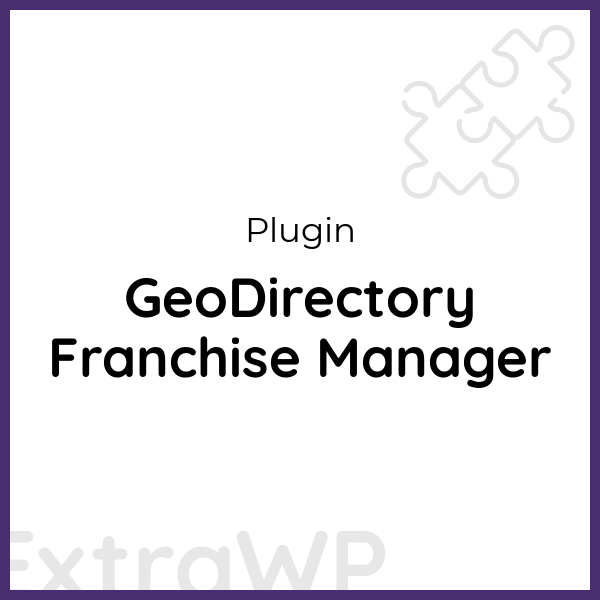 GeoDirectory Franchise Manager