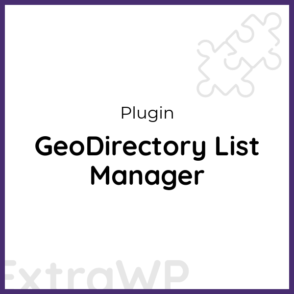 GeoDirectory List Manager