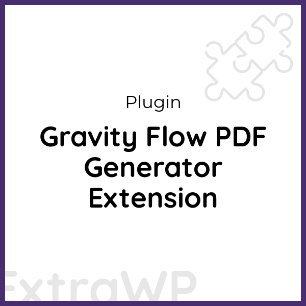 Gravity Flow PDF Generator Extension