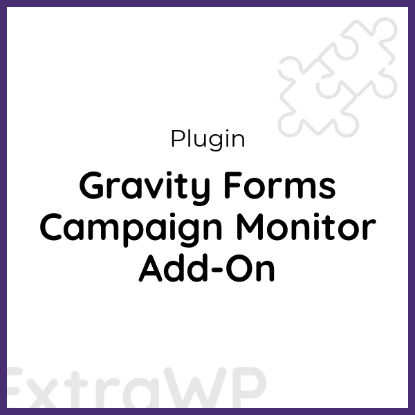 Gravity Forms Campaign Monitor Add-On