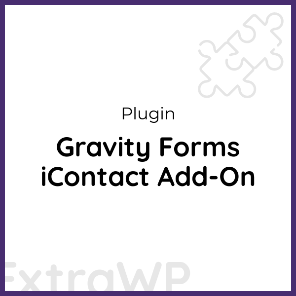 Gravity Forms iContact Add-On