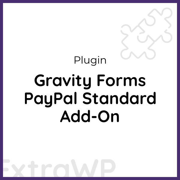 Gravity Forms PayPal Standard Add-On