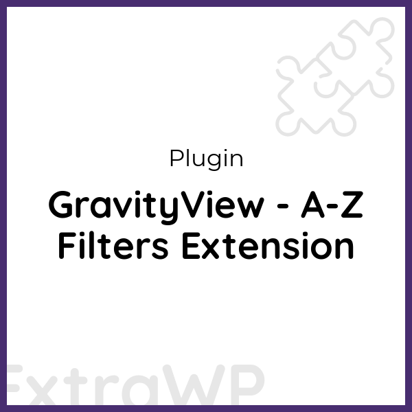 GravityView - A-Z Filters Extension