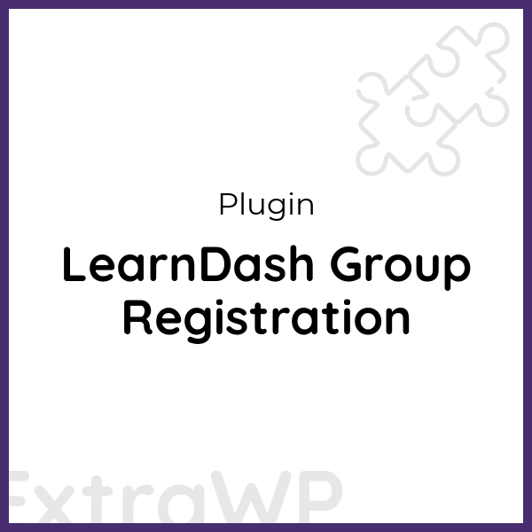 LearnDash Group Registration