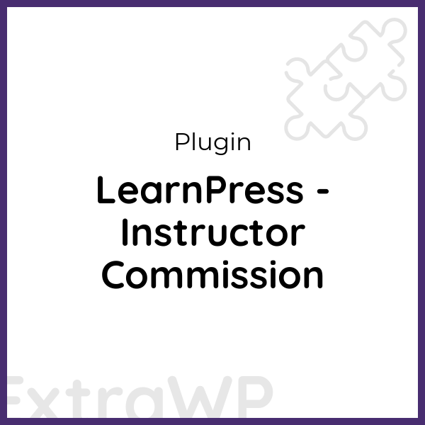 LearnPress - Instructor Commission
