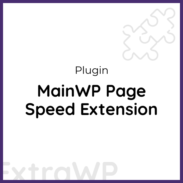 MainWP Page Speed Extension