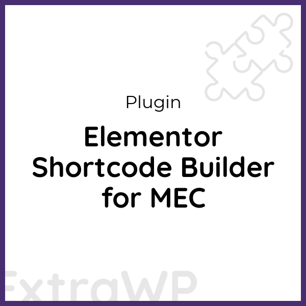 Elementor Shortcode Builder for MEC